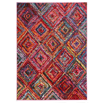 Carnaval CAR105 Modern Geometric Diamond Durable Easy-Care Polypropylene Low Profile Short Pile Multicolour Rug-Concept Looms-Rug Love - The Most Loved Rug Store